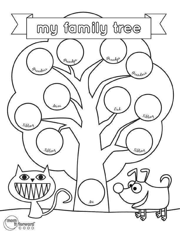 612x792 My Family Tree Printable Volunteer Worksheet Preschool And Theme - Drawing Family Tree Free