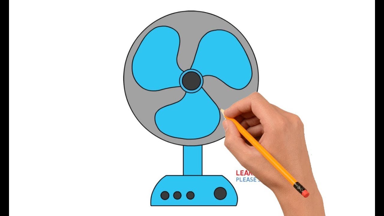 1280x720 how to draw a table fan easy step - Drawing Fan