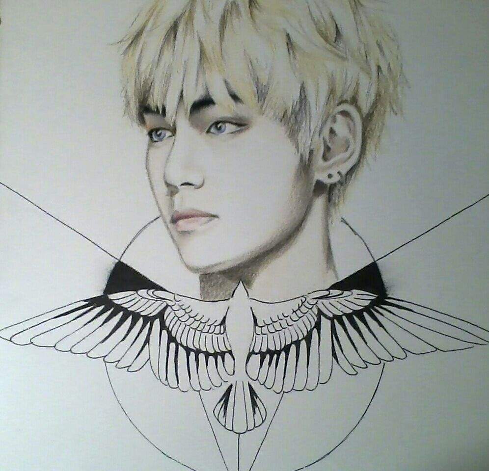 996x960 Taehyungv Wings Drawingfanart K Pop Amino - Drawing Fanart