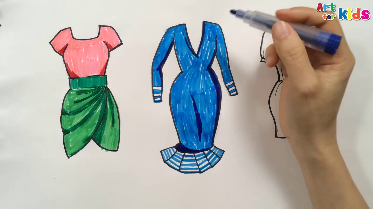 1280x720 How To Draw Fashion Clothes For Kids How To Draw Dresses - Drawing Fashion Clothes