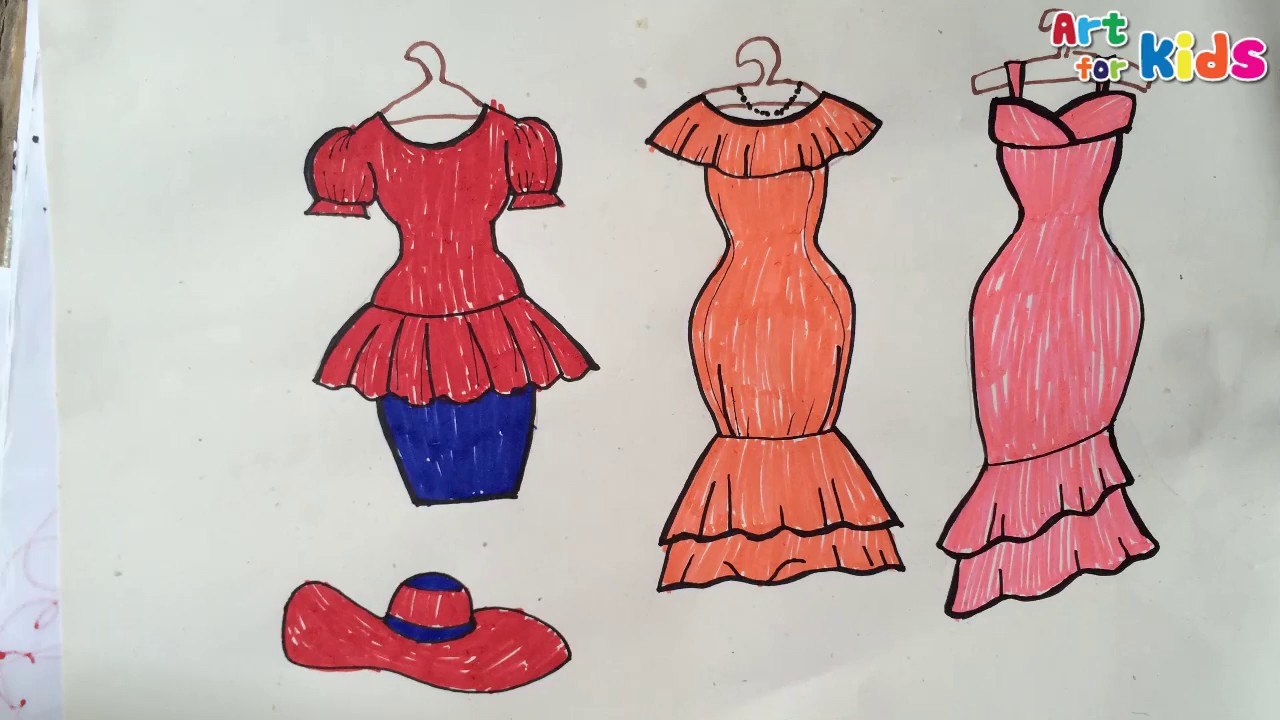 1280x720 How To Draw Fashion Clothes For Kids How To Draw Dresses - Drawing Fashion Clothes