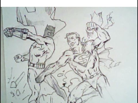 480x360 Batman Vs Superman Drawing - Drawing Fight