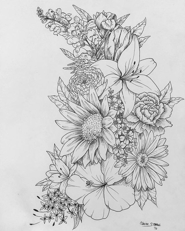 640x799 My Tattoo Tattoos, Drawings, Tattoo - Drawing Flowers Tattoo