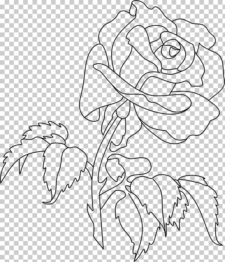 728x848 Rose Line Art Drawing Rose Tattoo Png Clipart Free Cliparts - Drawing Flowers Tattoo