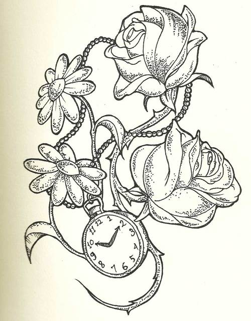 500x639 Tattoos, Draw, Flower, Flowers - Drawing Flowers Tattoo