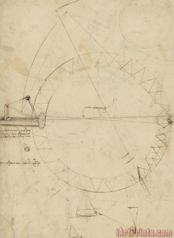 584x800 leonardo da vinci wheel sketch of drawing in folio painting - Drawing Folio