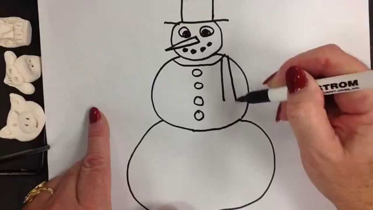 1280x720 Kids Can Draw Easy Snowman For Ages - Drawing For 6 Year Old