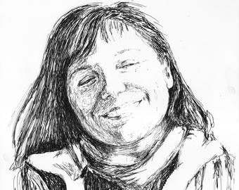 340x270 Drawing Of A Girl Etsy - Drawing For A Girl