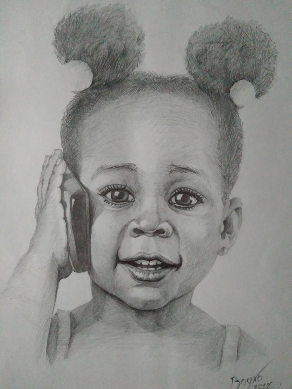 938x1250 How To Draw A Little Girl Playing With The Phone Let's Draw People - Drawing For A Girl