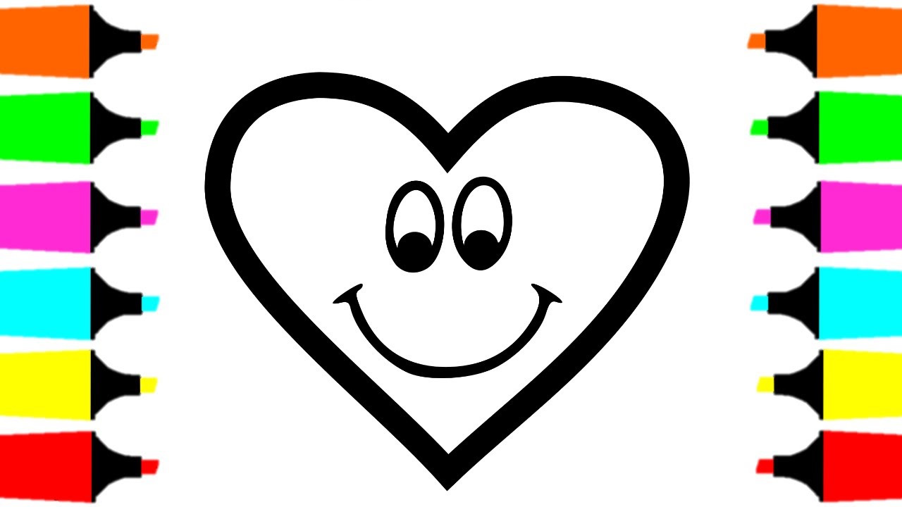 1280x720 Coloring Pages Heart For Kids - Drawing For Babies