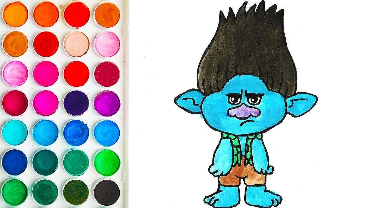 1280x720 drawings for baby with branch trolls, coloring pages for babies - Drawing For Babies