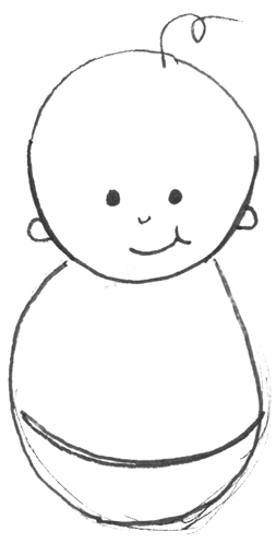 253x497 Step Drawing Simple Cartoon Baby With Easy Drawing Lesson - Drawing For Babies