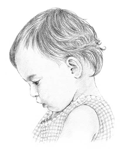 409x510 Baby Pencil Portrait Drawing - Drawing For Babies