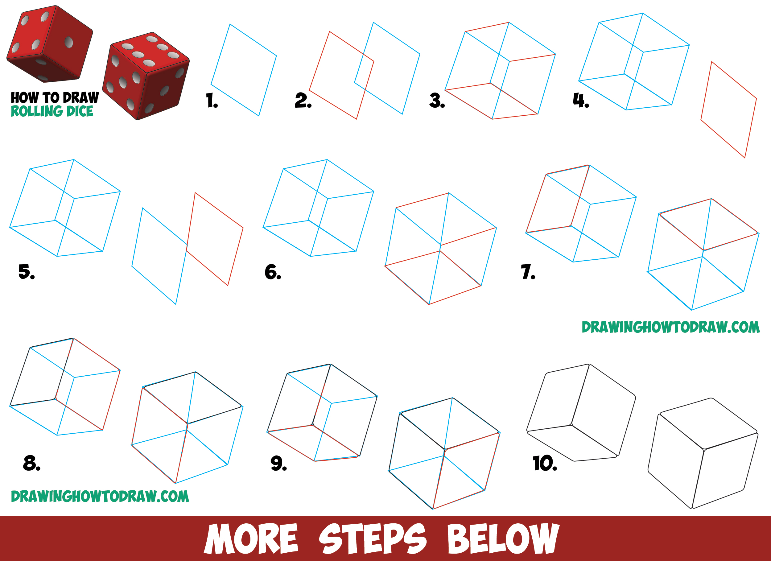 2500x1819 How To Draw Dice Rolling Or Being Rolled With Easy Step - Drawing For Beginners Step By Step
