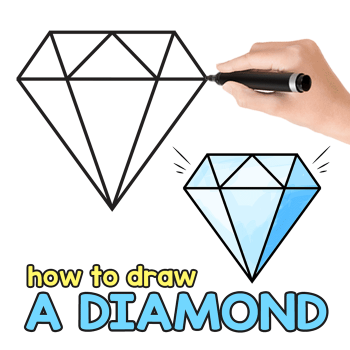 700x700 How To Draw A Diamond - Drawing For Beginners Step By Step