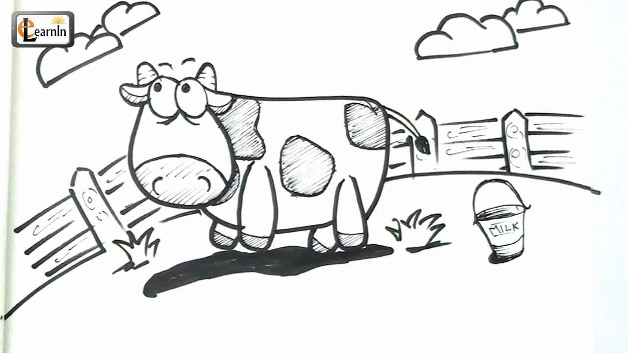1280x720 Art For Kids How To Draw A Cow Drawing For Children Easy - Drawing For Children