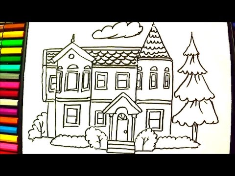 480x360 Drawing And Coloring A House - Drawing For Drawing