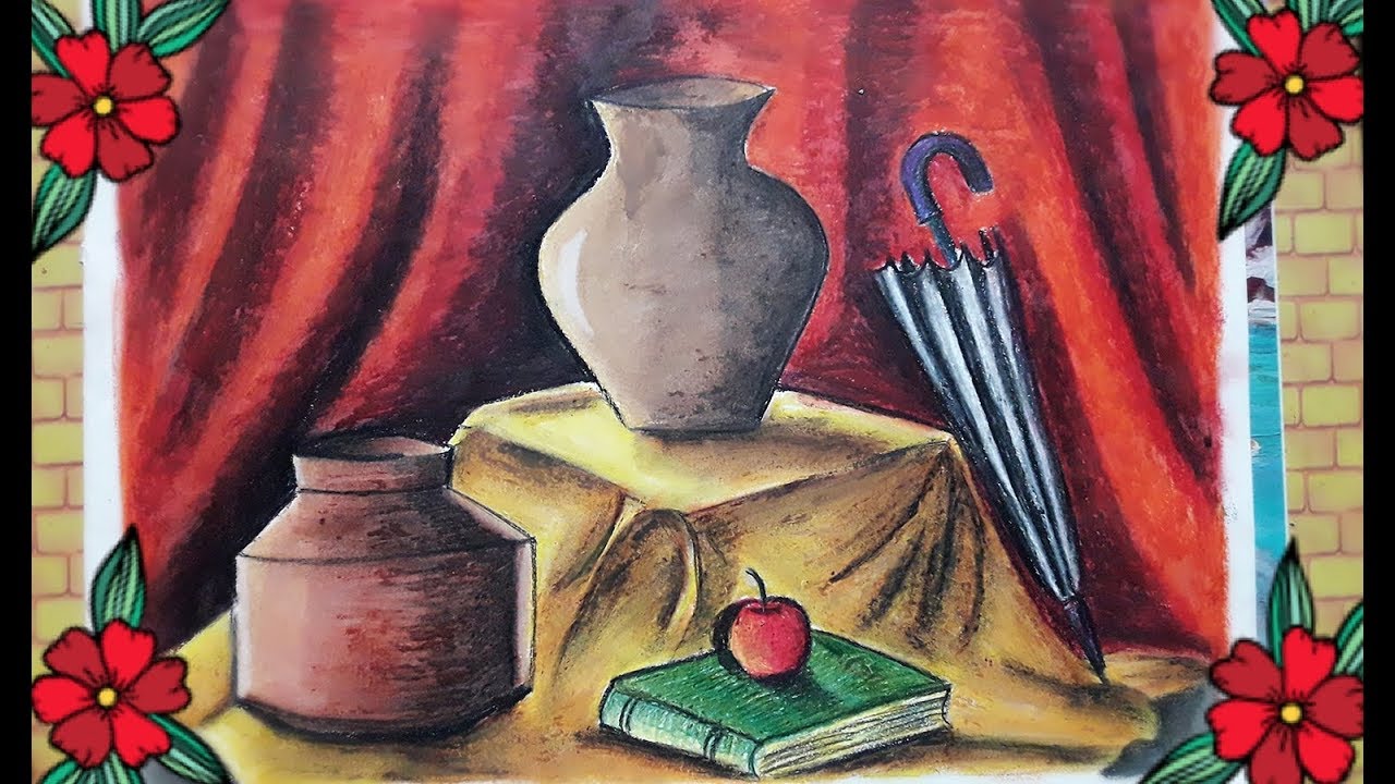 1280x720 still life with oil pastel for elementary and intermediate - Drawing For Elementary Students