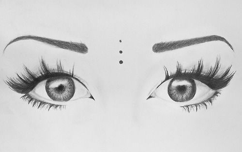 500x315 Art, Beauty, Black And White, Drawing, Eyes, Love, Make Up, Sketch - Drawing For Eyes