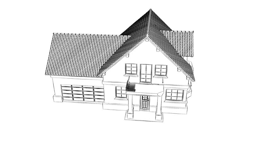 852x480 Home Construction High Quality Animation Stock Footage Video - Drawing For Home Construction