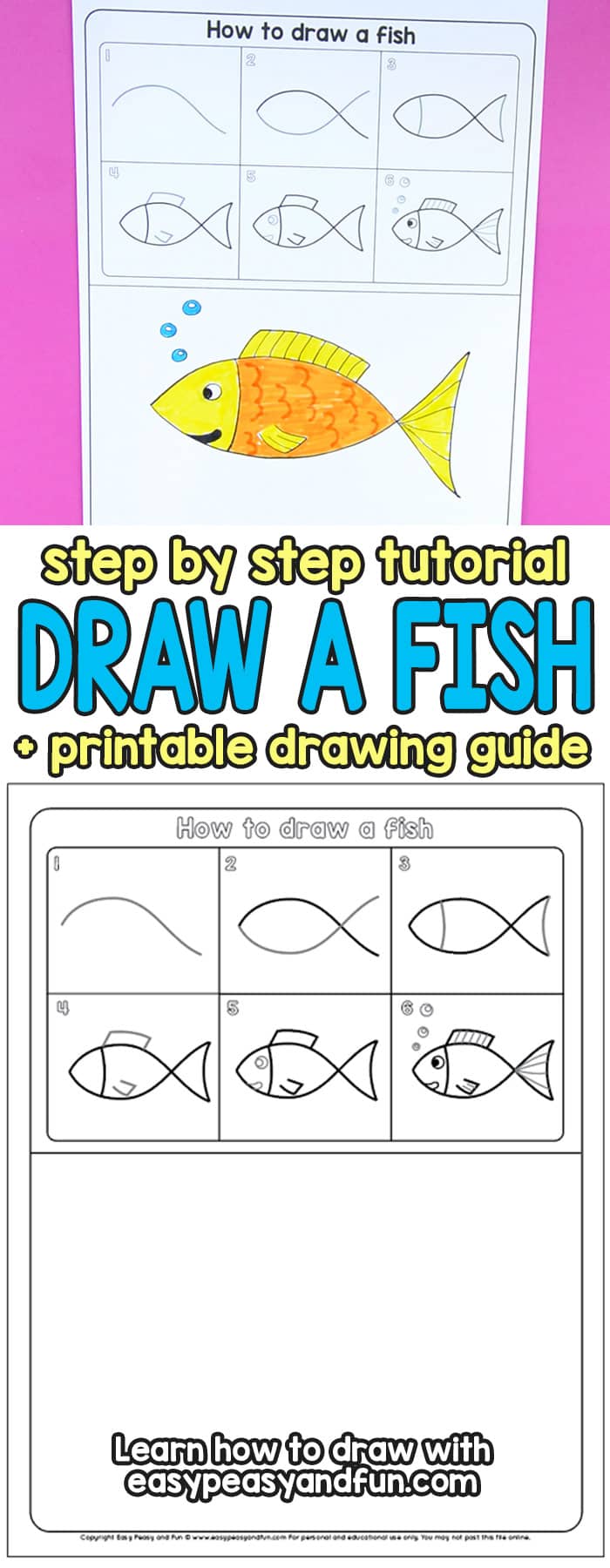 700x1800 How To Draw A Fish Step - Drawing For Kids Fish
