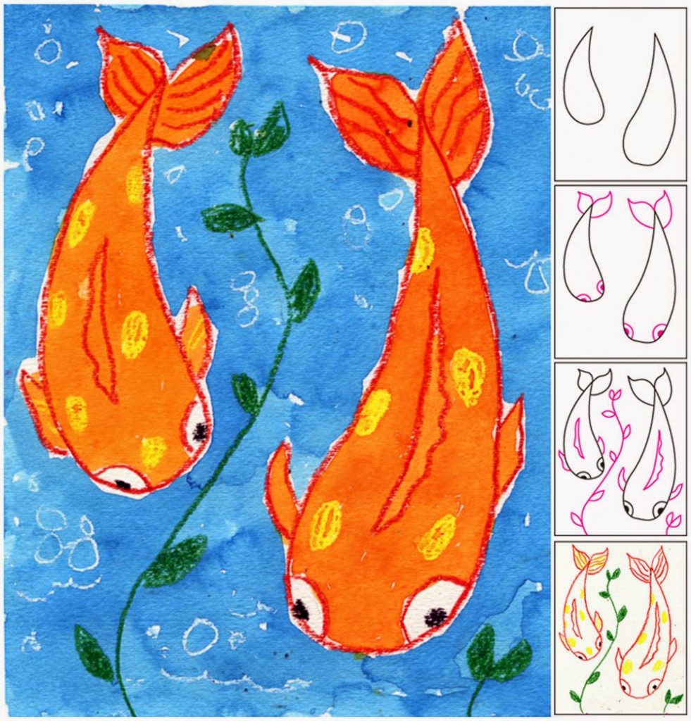 981x1024 Koi Fish Painting Art Projects For Kids - Drawing For Kids Fish