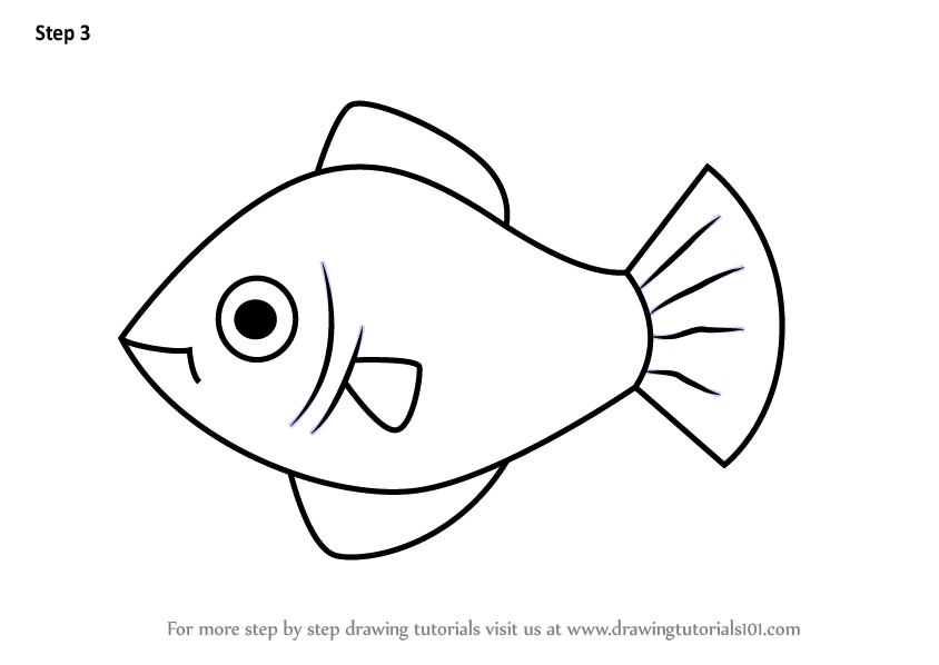 844x598 Learn How To Draw A Platy Fish For Kids - Drawing For Kids Fish