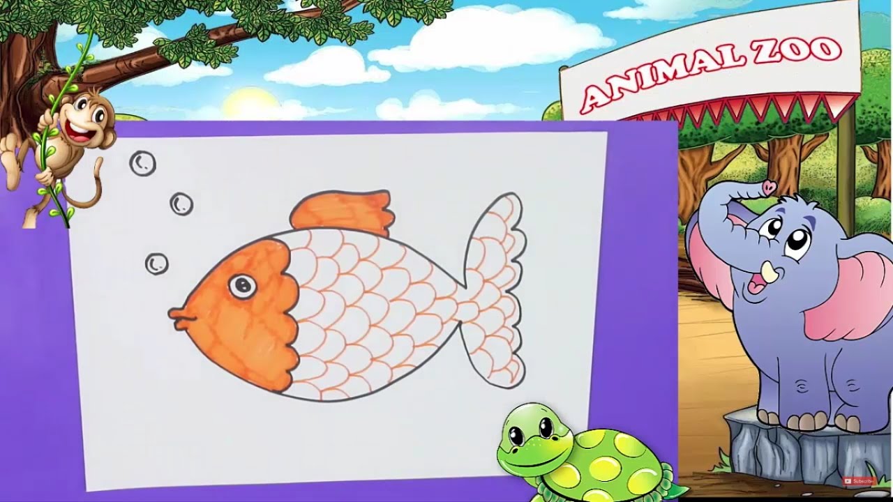 1280x720 Drawing For Kids - Drawing For Kids Fish