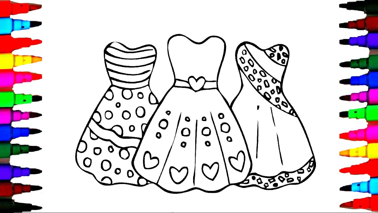 1280x720 How To Draw Girls Barbie Dress - Drawing For Kids Girls