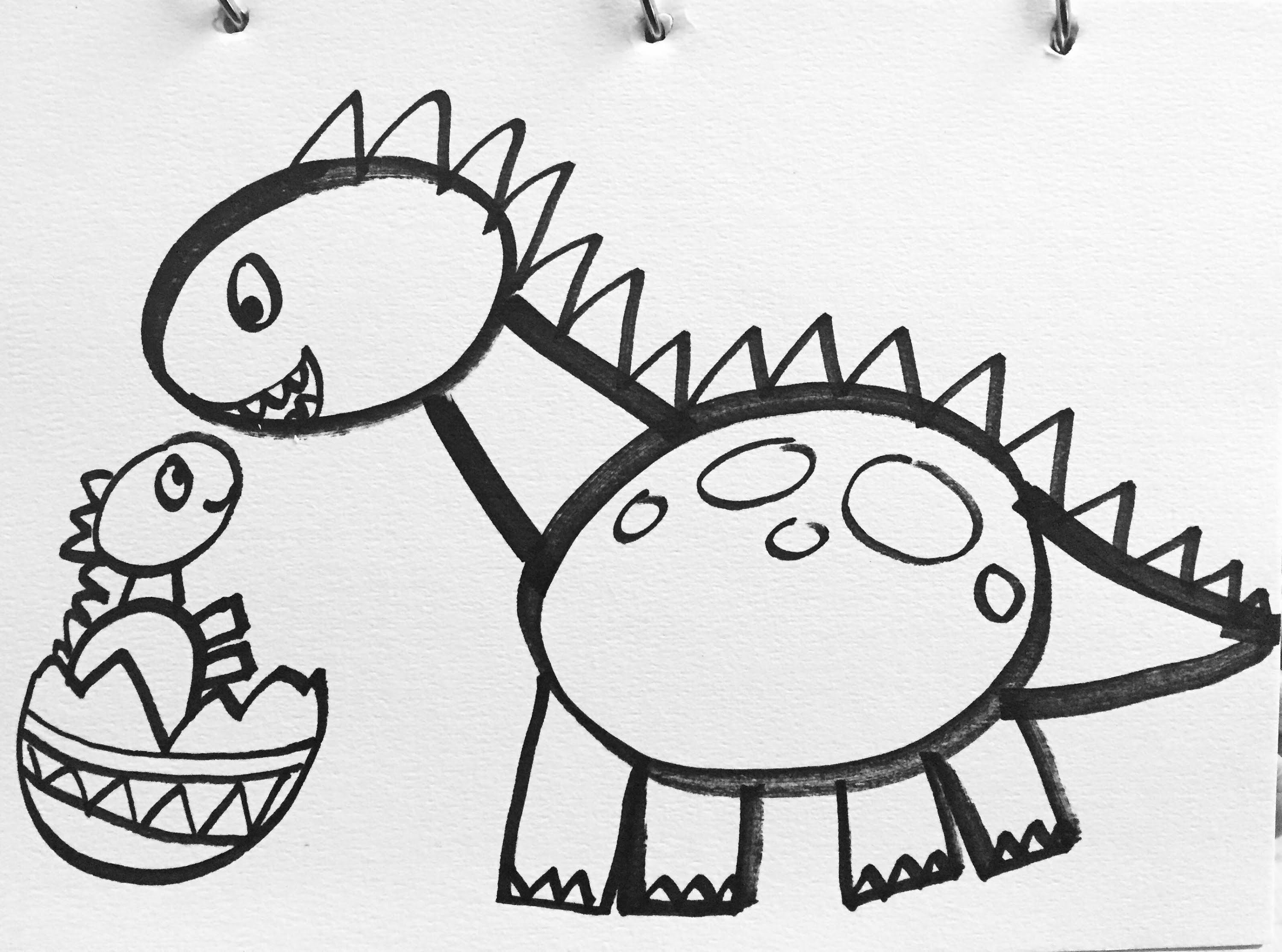 3000x2228 Tutorial How To Draw A Dinosaur For Kids This Is A Simple Lesson - Drawing For Kids Images