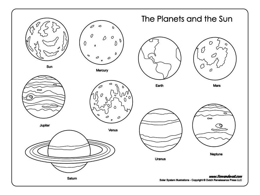 1024x768 Complete Planets Coloring Pages Printable Kids Book Pdf Pluto - Drawing For Kids Pdf