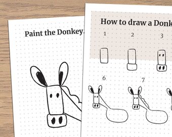 340x270 How To Draw A Giraffe Drawing For Kids Printable Pdf Etsy - Drawing For Kids Pdf
