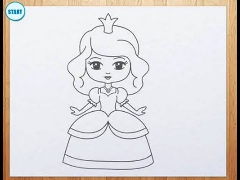 Drawing For Kids Princess at PaintingValley.com | Explore collection of ...