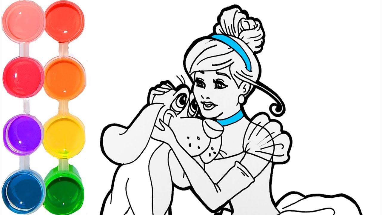 1280x720 How To Draw Color Cinderella Disney Princess Speed Drawing - Drawing For Kids Princess