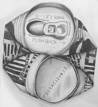 317x348 crushed can drawing - Drawing For Middle School Students