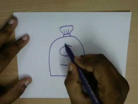 480x360 How To Draw A Money Bag Easy Step - Drawing For Money