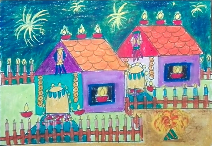 701x481 Diwali Drawing Competition Pictures Scenes, Paintings Sketch - Drawing For School