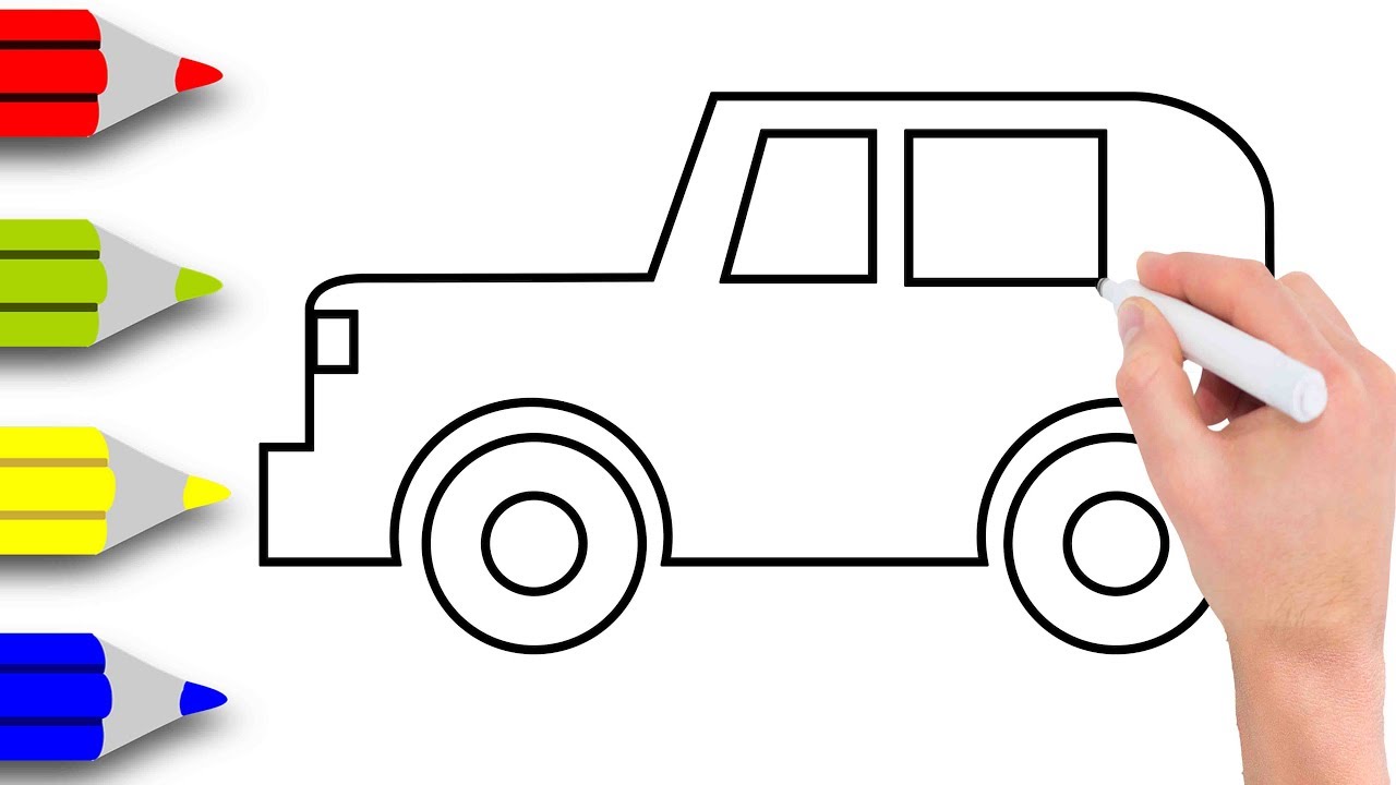 1280x720 How To Draw Car Step - Drawing For Small Kids
