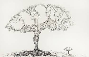375x243 Women Tree Drawing - Drawing For Women