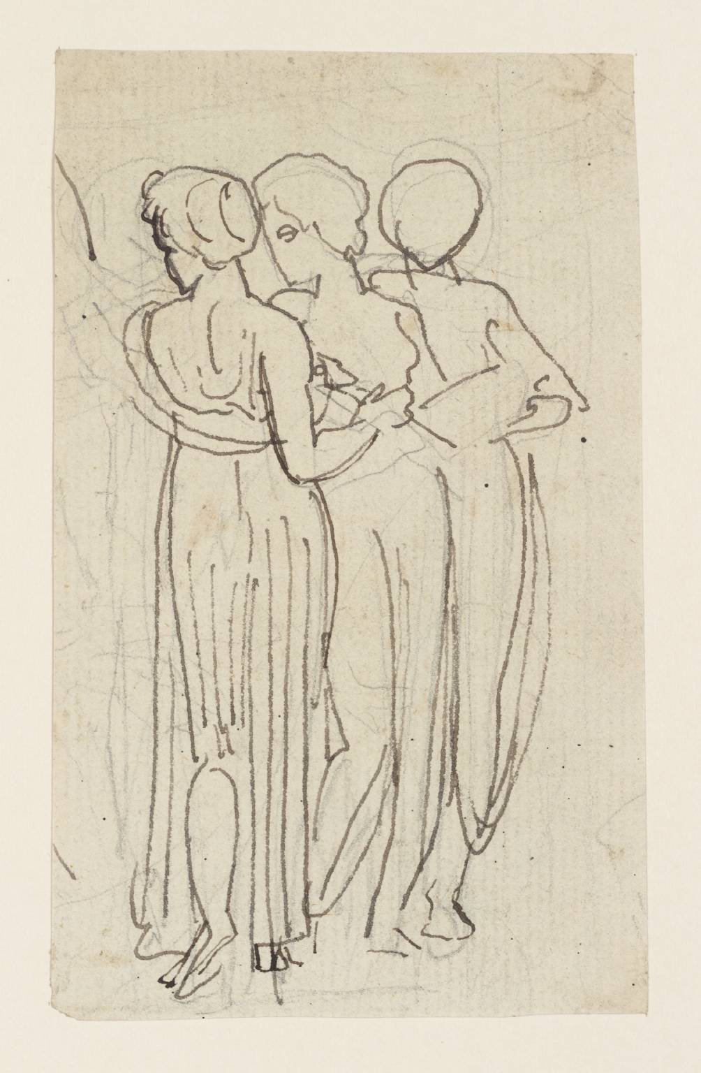 1004x1536 Group Of Three Standing Women Verso A Larger Drawing', Thomas - Drawing For Women