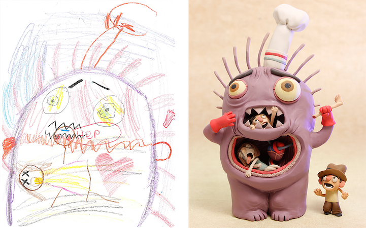 721x450 artists give new life to children's monster drawings to encourage - Drawing For Young Kids