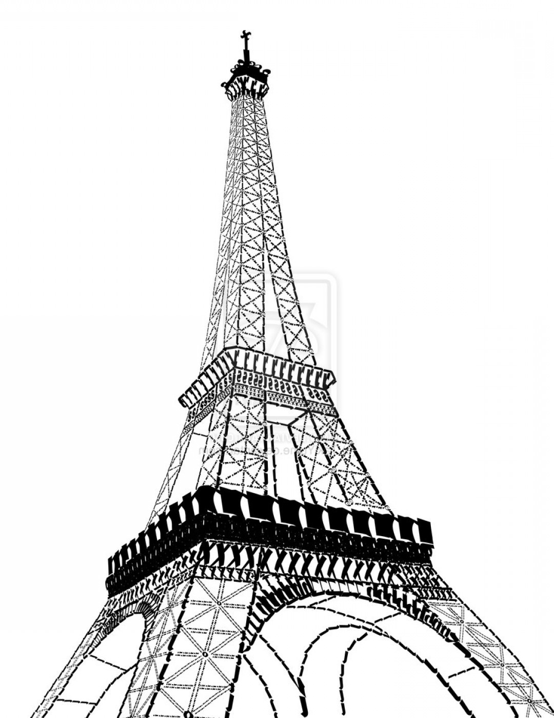 1080x1398 Cartoon Drawing Of Eiffel Tower Eiffel Tower Vector Free Download - Drawing Free Download