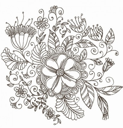 408x425 Flower Drawings Free Download - Drawing Free Download