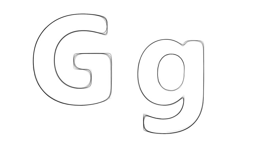 852x480 Hand Drawing Sketch Letter G With A White Background - Drawing G