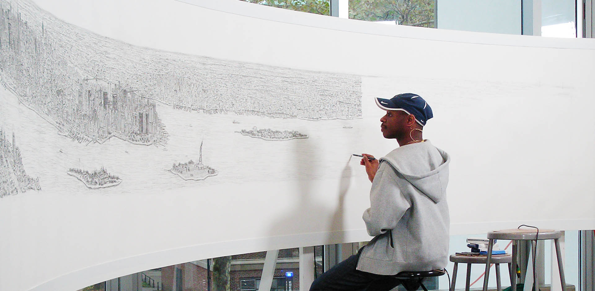 1920x938 stephen wiltshire's new york panorama drawing - Drawing Gallery
