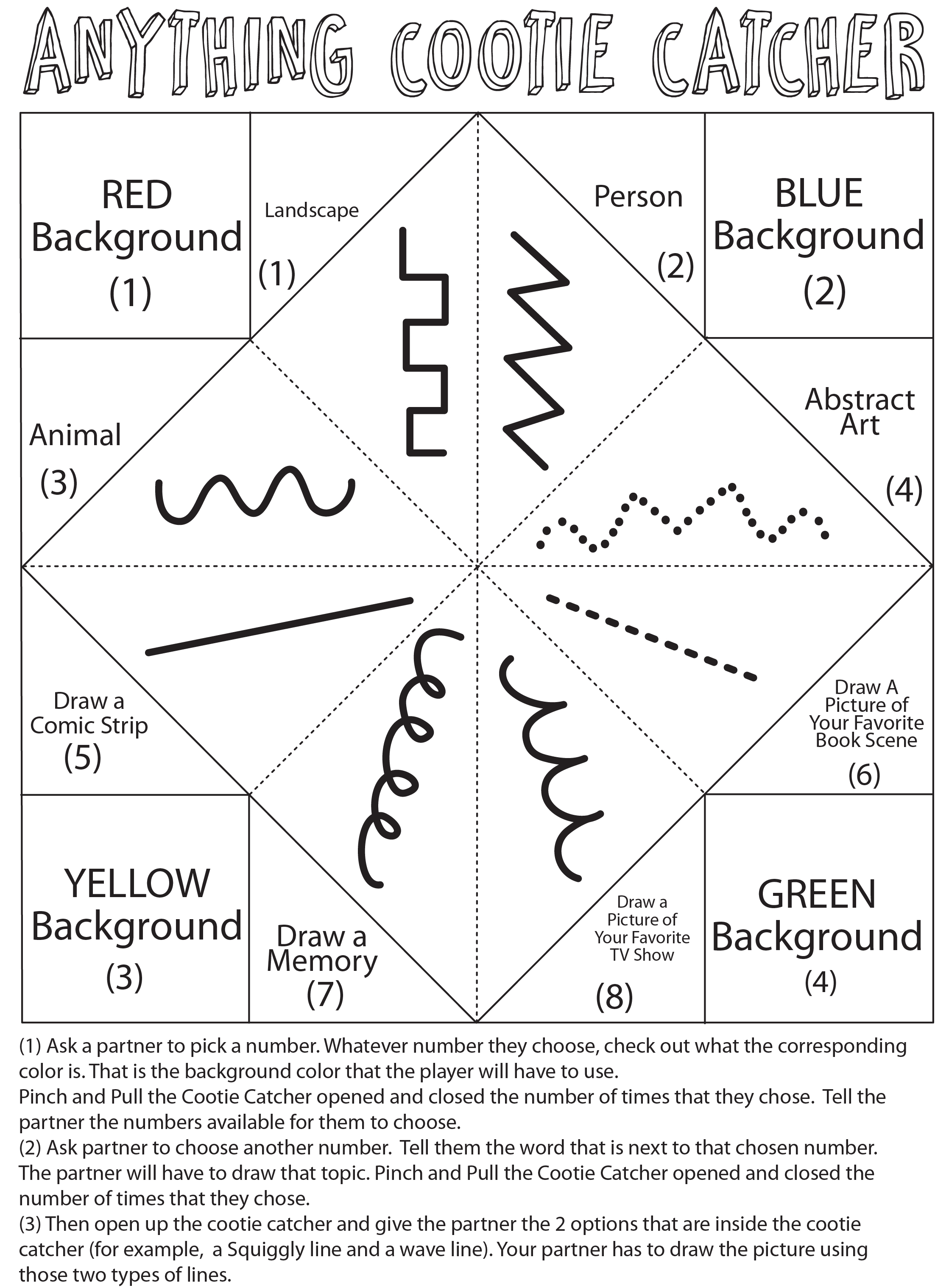 2238x3038 How To Play The Cootie Catcher Drawing Game - Drawing Games For Kids