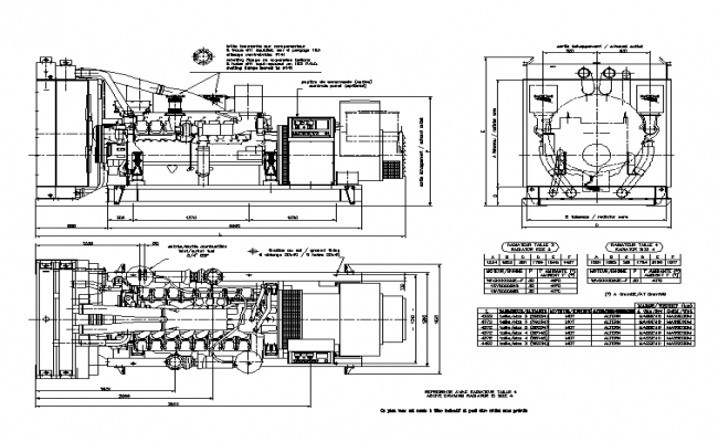 650x400 generator detail in autocad dwg - Drawing Generator
