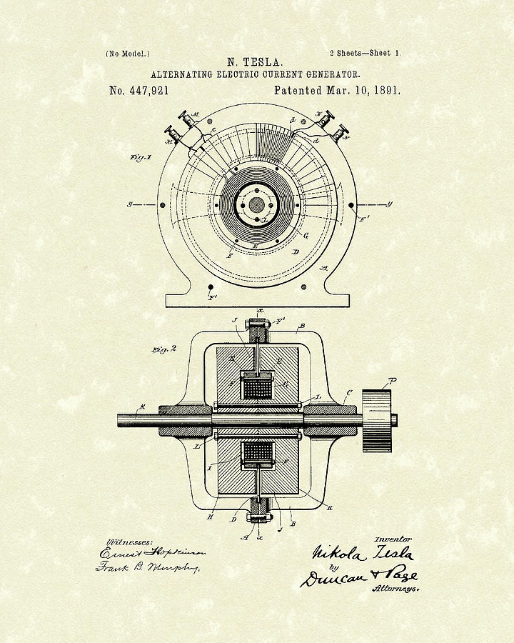 720x900 tesla generator patent art drawing - Drawing Generator