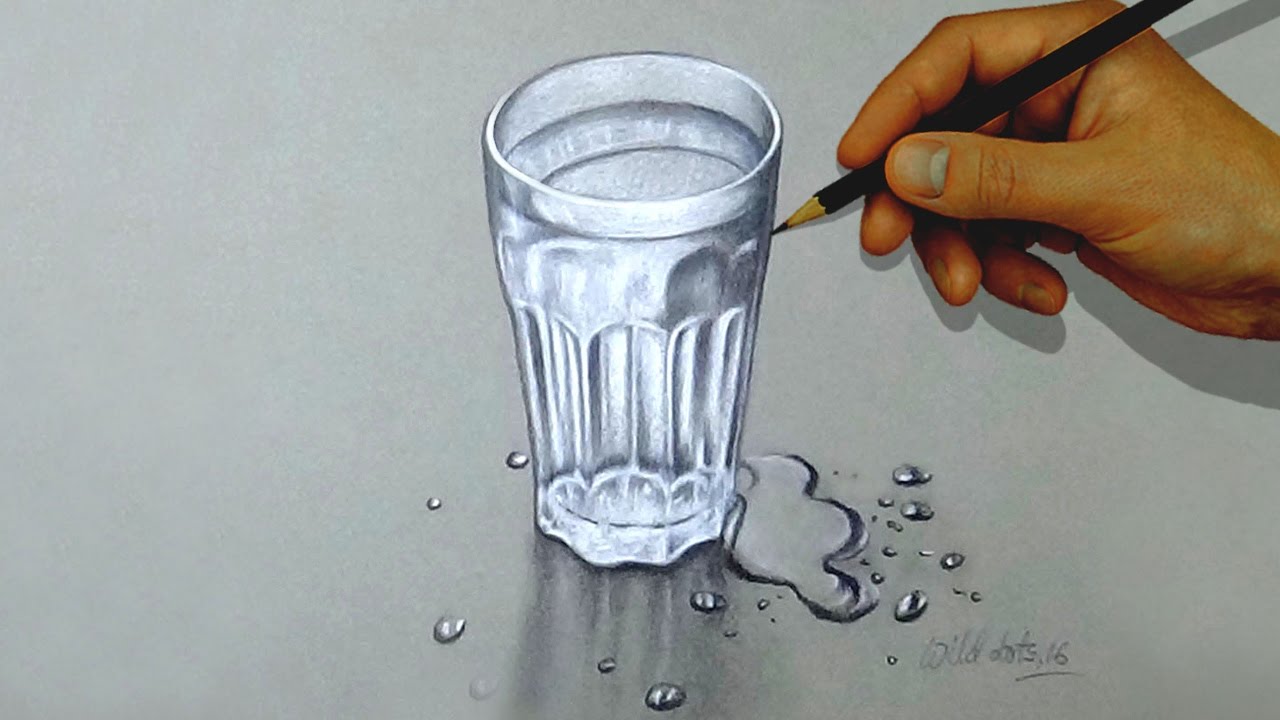1280x720 Glass Of Water - Drawing Glass
