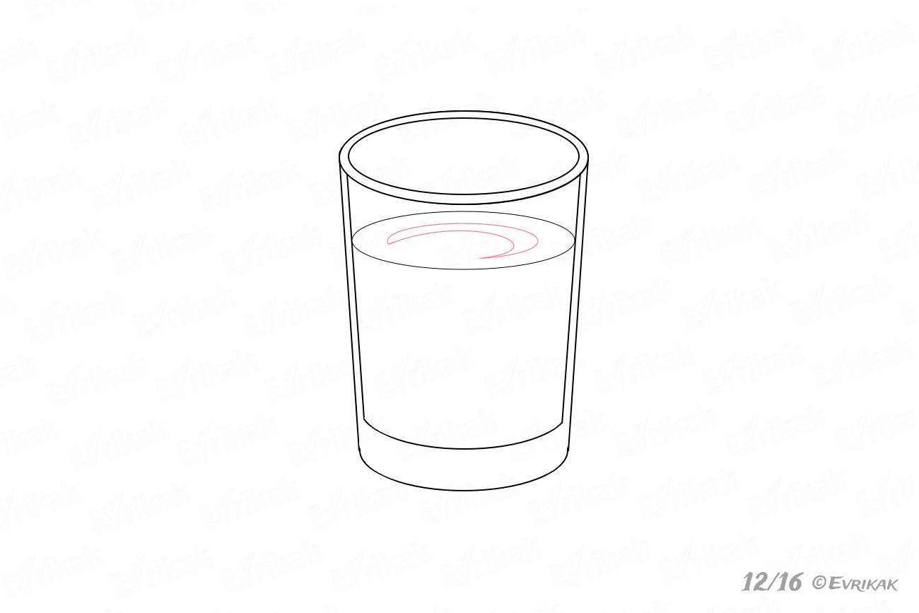 1300x867 How To Draw A Glass Of Water Step - Drawing Glass